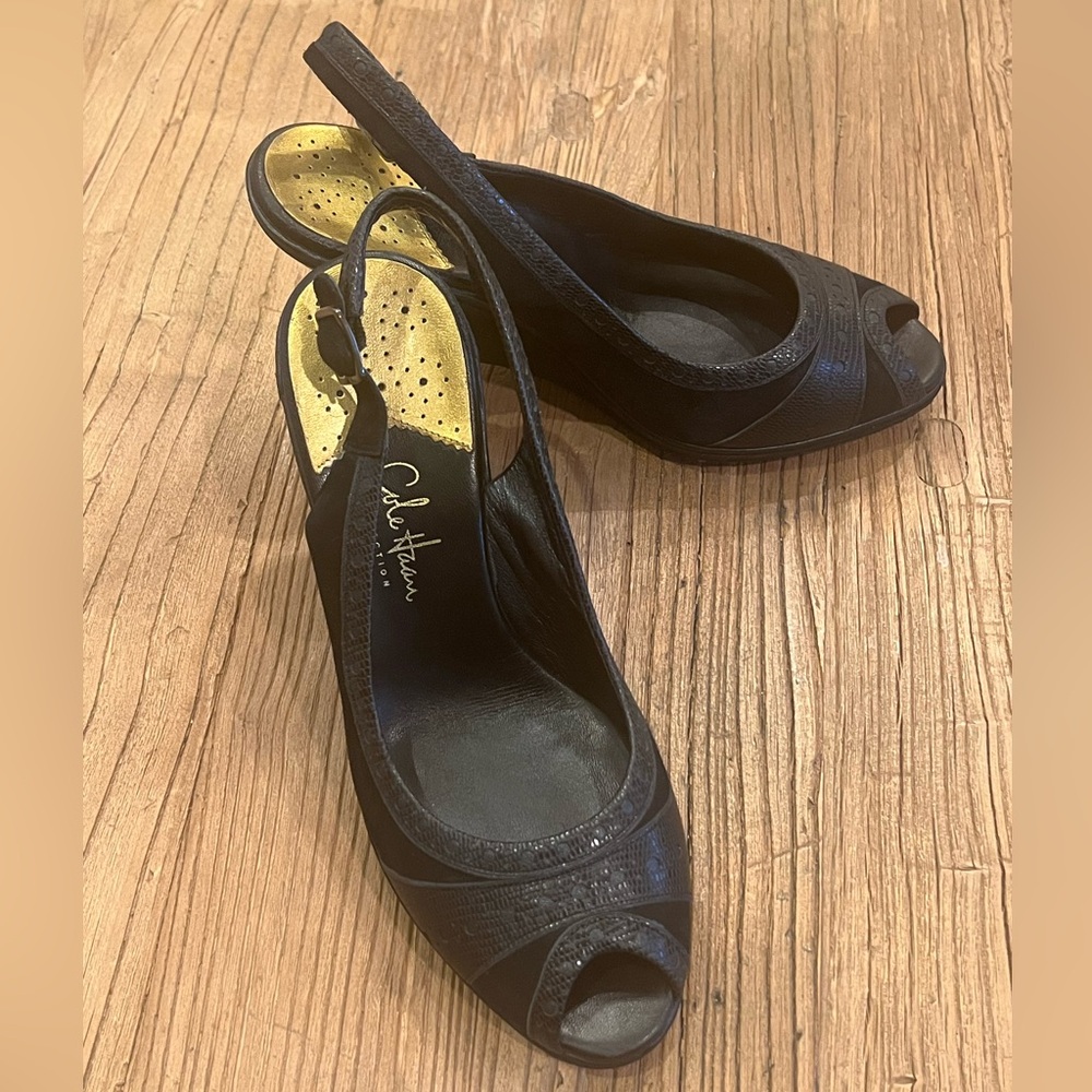 Cole Haan Collection Black Leather/Suede Slingback Wedge Heel, Nike Air 8